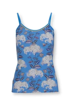 Pip Studio Armelloses Top Flora Firenze Kobalt Blau