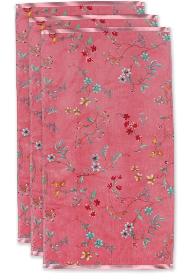 Outlet Pip Studio Badetuch Set/3 Les Fleurs 55X100 Cm Rosa