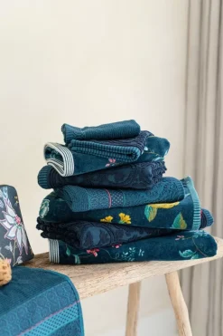 Clearance Pip Studio Badetuch Set/3 Soft Zellige Dunkel 55X100 Cm Blau