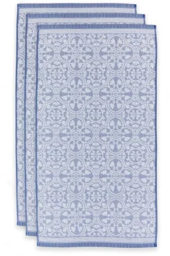 Clearance Pip Studio Badetuch Set/3 Tile De Pip Blau 55X100 Cm