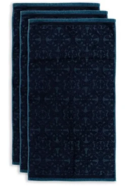 Sale Pip Studio Badetuch Set/3 Tile De Pip Dunkel 55X100 Cm Blau