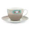 Clearance Pip Studio Blushing Birds Cappuccino Tasse & Untertasse Khaki