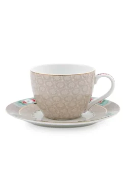 New Pip Studio Blushing Birds Espresso Tasse & Untertasse Khaki