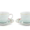 Pip Studio Blushing Birds Set/2 Espresso Tassen & Untertassen Weis