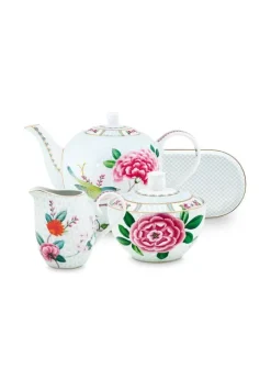 New Pip Studio Blushing Birds Tee Set/4 Weis