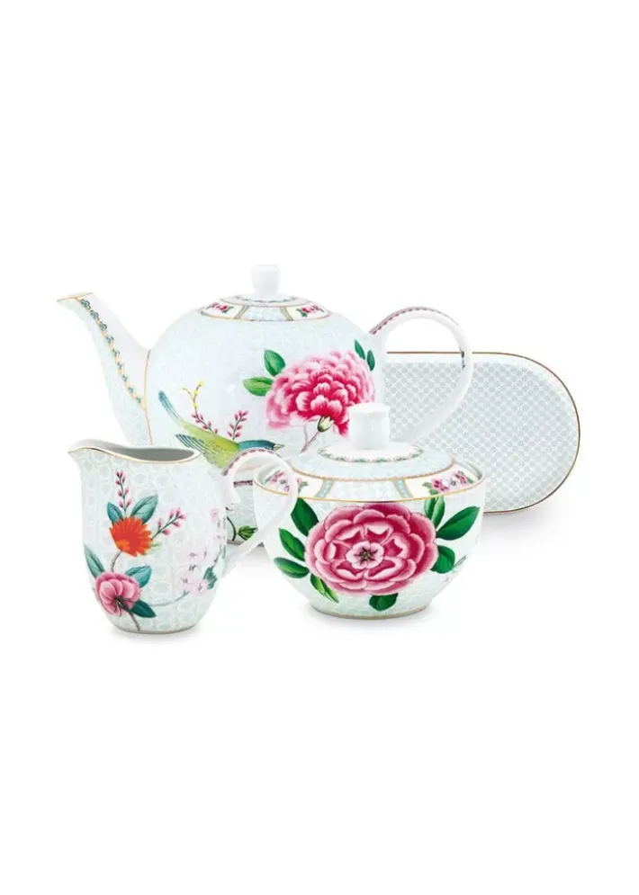 New Pip Studio Blushing Birds Tee Set/4 Weis