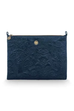Hot Pip Studio Flaches Necessaire Gross Samt Quiltey Days Blau