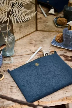 Hot Pip Studio Flaches Necessaire Gross Samt Quiltey Days Blau