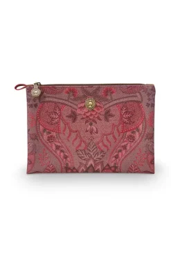 Clearance Pip Studio Flaches Necessaire Medium Kyoto Festival Dunkel Rosa