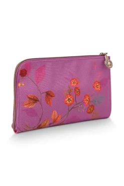 Pip Studio Flaches Necessaire Reisverschluss Kawai Flower Fuchsia