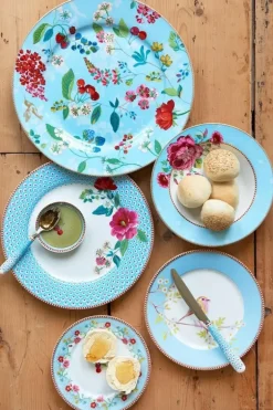 Outlet Pip Studio Floral Frühstücksteller Early Bird 21 Cm Blau