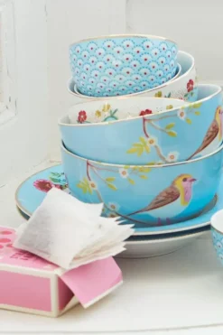 Clearance Pip Studio Floral Schale Early Bird 15 Cm Blau