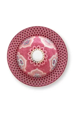 Online Pip Studio Flower Festival Butterschale Runden Deco Dunkel Rosa