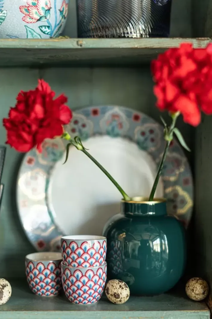 Sale Pip Studio Flower Festival Eierbecher Rot-Hell Blau