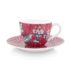 Sale Pip Studio Flower Festival Espresso Tasse & Undertasse Dunkel Rosa