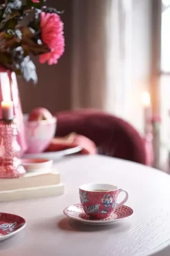 Sale Pip Studio Flower Festival Espresso Tasse & Undertasse Dunkel Rosa