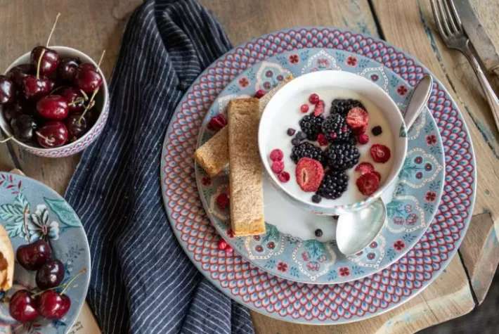 Clearance Pip Studio Flower Festival Frühstücksteller Hell 21 Cm Blau