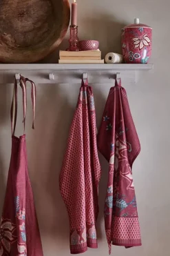 Sale Pip Studio Flower Festival Geschirrtuch Rot/Dunkelrosa