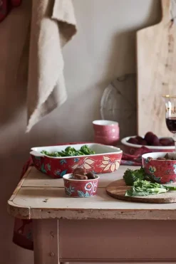 Online Pip Studio Flower Festival Servierschale Rechteckig Dunkel Rosa