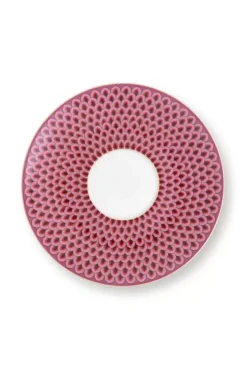 Pip Studio Flower Festival Set/2 Cappuccino Tasse & Undertasse Dunkelrosa