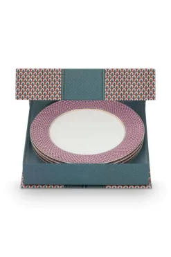 Clearance Pip Studio Flower Festival Set/4 Essteller Rot/Hell 26.5Cm Blau