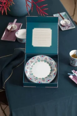 Online Pip Studio Flower Festival Set/4 Frühstücksteller Hell 21Cm Blau