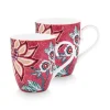 Hot Pip Studio Flower Festival Set/2 Tassen Gross Dunkel Rosa