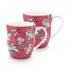Outlet Pip Studio Flower Festival Set/2 Tassen Klein Dunkel Rosa