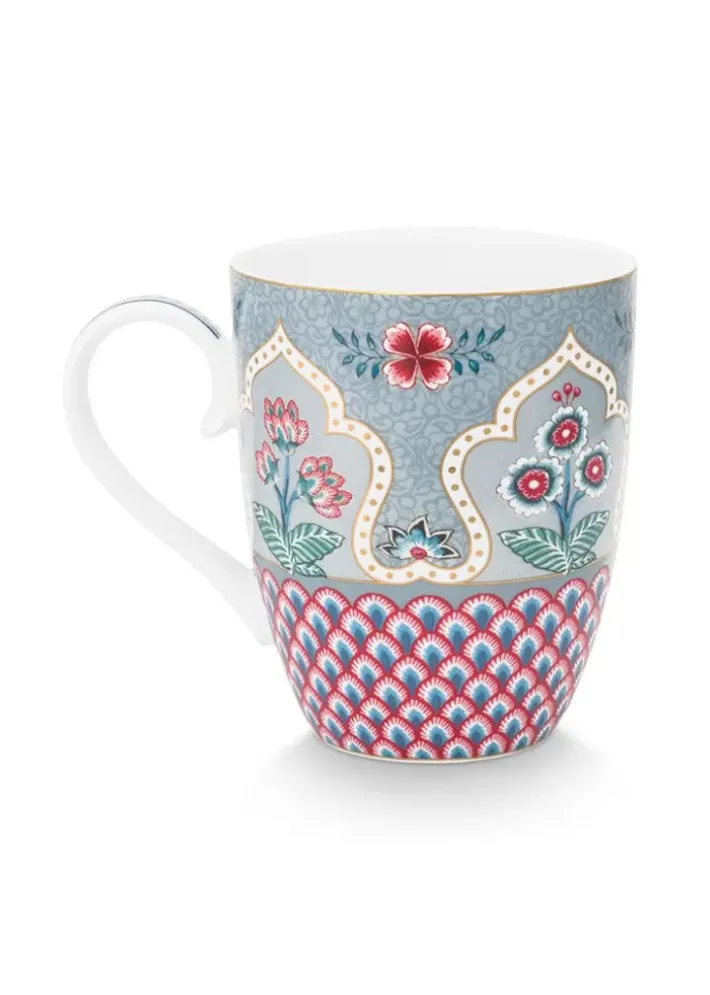 New Pip Studio Flower Festival Tasse Gross Deco Hell Blau