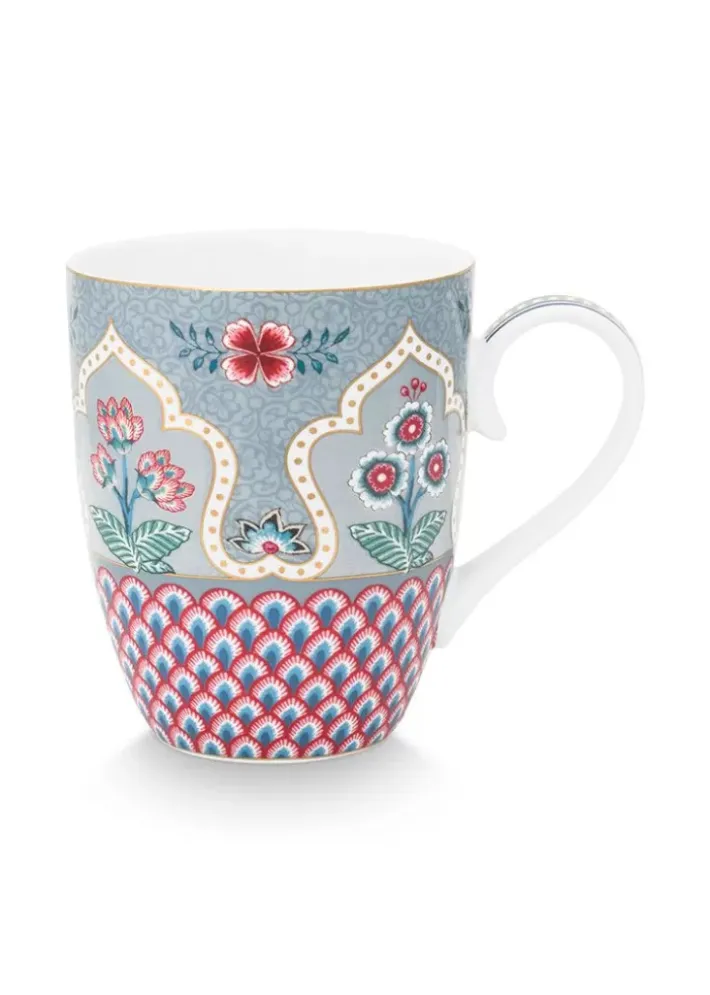 New Pip Studio Flower Festival Tasse Gross Deco Hell Blau