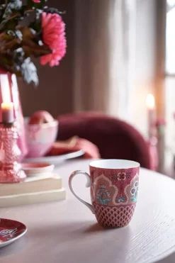 Best Pip Studio Flower Festival Tasse Gross Deco Dunkel Rosa