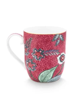 Outlet Pip Studio Flower Festival Tasse Klein Dunkel Rosa