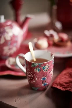 Outlet Pip Studio Flower Festival Tasse Klein Dunkel Rosa