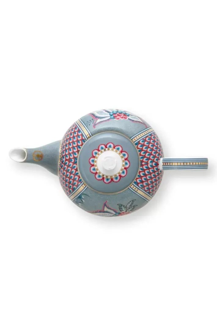 Pip Studio Flower Festival Teekanne Gross Hell Blau