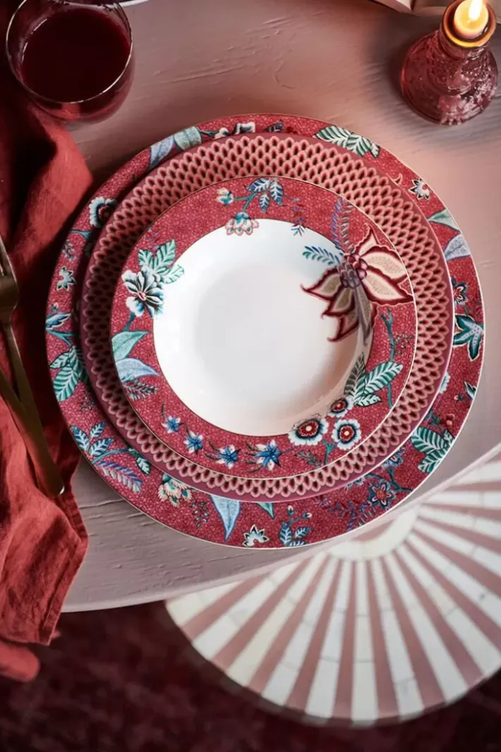 Discount Pip Studio Flower Festival Tiefen Teller Dunkel 21.5 Cm Rosa