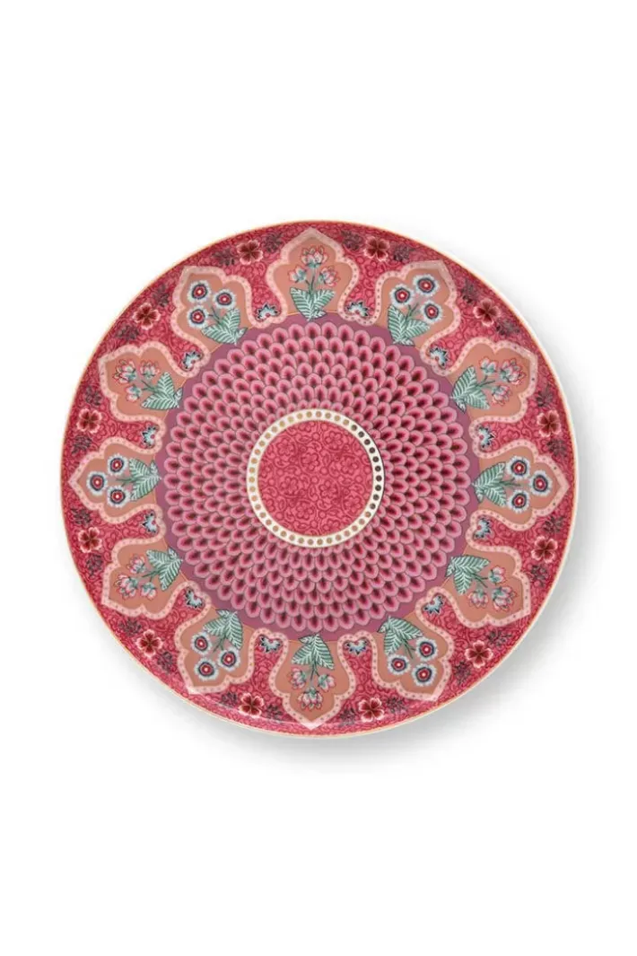 New Pip Studio Flower Festival Tortenteller Klein Herz Dunkel Rosa