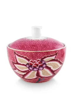 Outlet Pip Studio Flower Festival Zuckerdose Dunkel Rosa