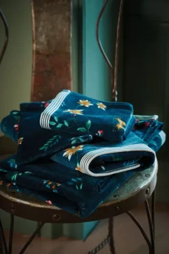 Outlet Pip Studio Gastehandtuch Set/3 Les Fleurs Dunkel 30X50 Cm Blau