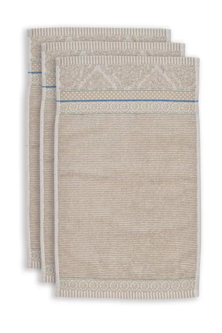 Sale Pip Studio Gastehandtuch Set/3 Soft Zellige 30X50 Cm Khaki