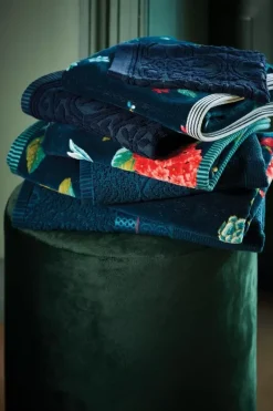 Hot Pip Studio Grose Handtuch Tile De Pip Dunkel 70X140 Cm Blau