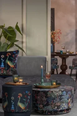 Pip Studio Hocker Medium Flirting Birds Blau