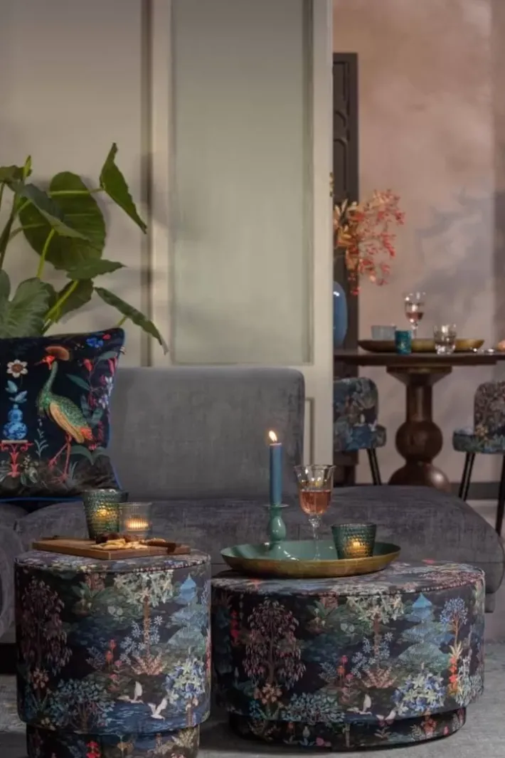 Clearance Pip Studio Hocker Medium Pip Garden Dunkelblau