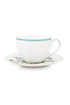 Pip Studio Jolie Cappuccino Tasse & Untertasse Dots Gold