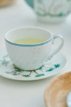 Discount Pip Studio Jolie Set/2 Cappuccino Tasse & Untertasse Dots Gold