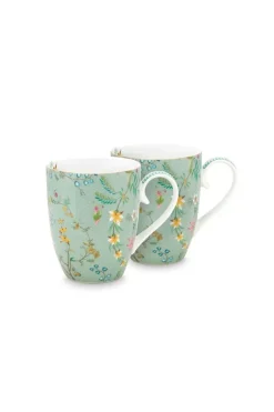 Clearance Pip Studio Jolie Set/2 Tasse Gross Flowers Blau