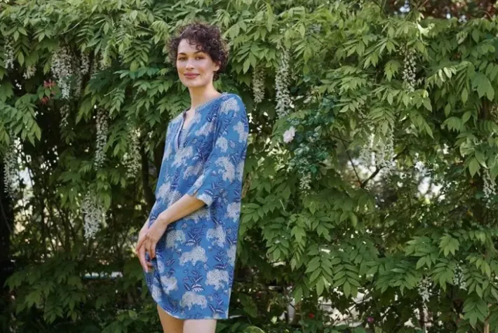 Outlet Pip Studio Kleid Flora Firenze Kobalt Blau