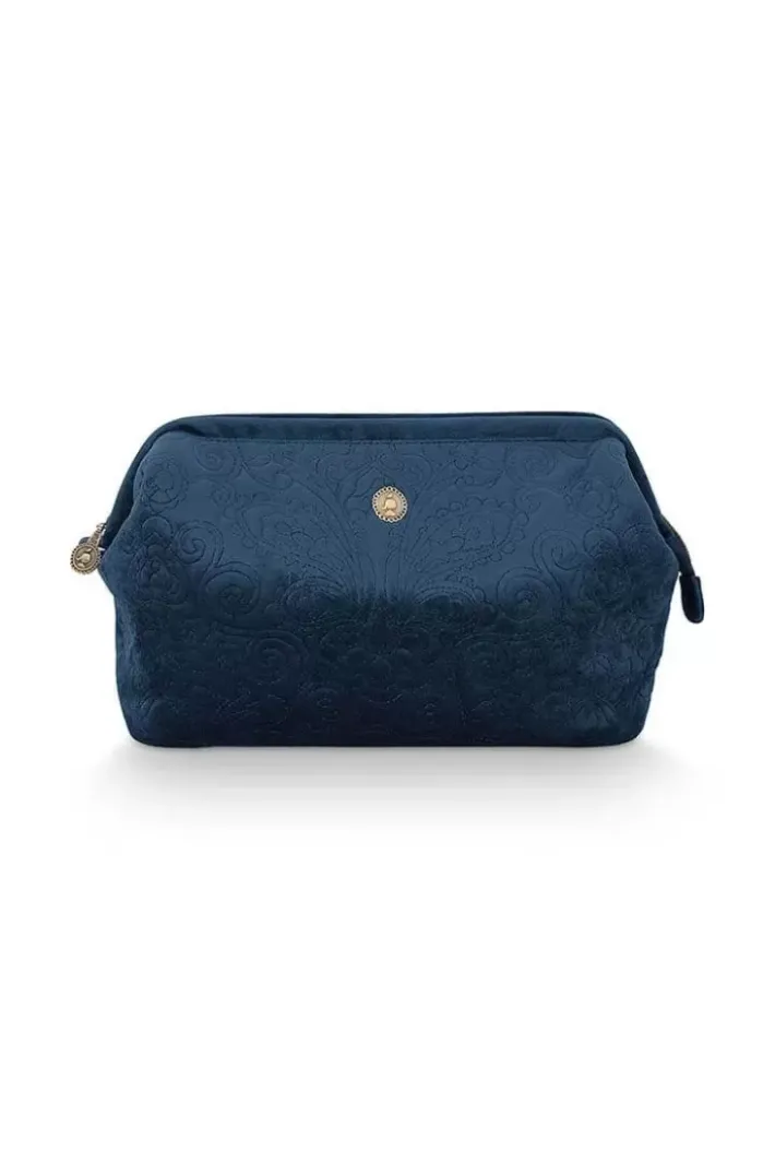 New Pip Studio Kosmetiktasche Extra Gross Samt Quiltey Days Blau