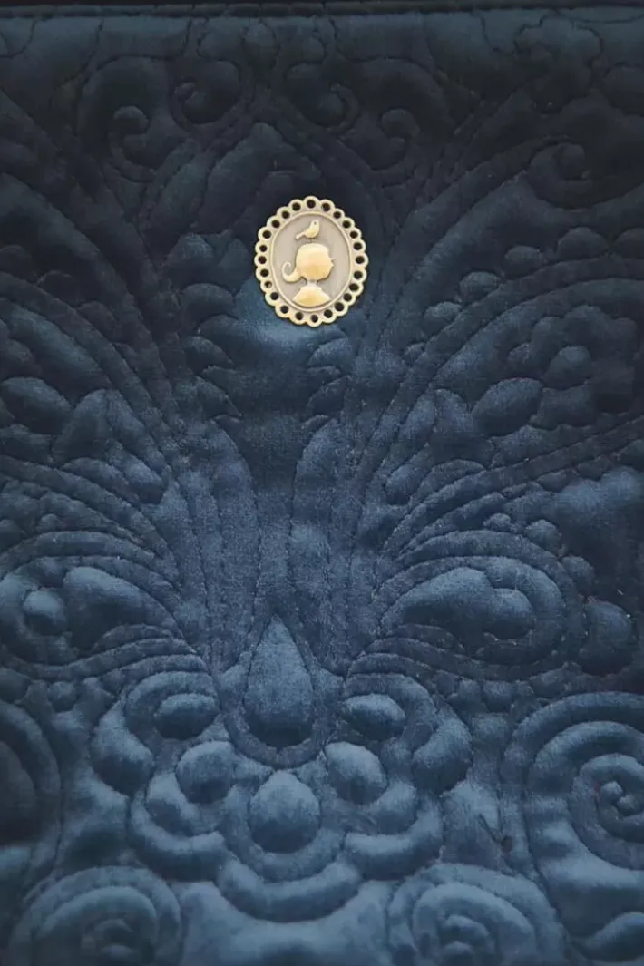 New Pip Studio Kosmetiktasche Extra Gross Samt Quiltey Days Blau