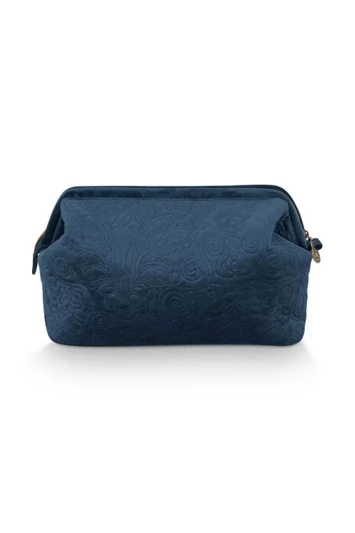 New Pip Studio Kosmetiktasche Extra Gross Samt Quiltey Days Blau