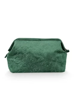 Online Pip Studio Kosmetiktasche Extra Gross Samt Quiltey Days Grun